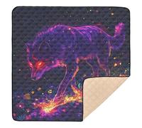 Wolf Magic Fantasy Art - Alfombra de juego suave y gruesa para bebé, para interiores y exteriores, impermeable, para actividades en el tiempo de barriga, para bebés, niños pequeños, 50 x 50 pulgadas
