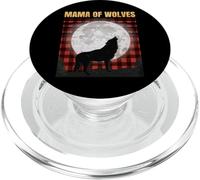 Wolf Mom - Mamá de Lobos - Pijama a Juego a Cuadros Rojos - Regalo PopSockets PopGrip para MagSafe