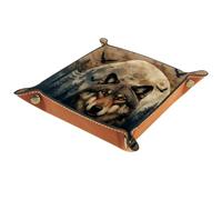 Wolf Moon - Bandeja de dados plegable de cuero de microfibra para Dungeons and Dragons RPG Dice Gaming D&D y otros juegos de mesa