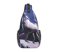 Wolf Moon Sling Bag, Chest Bag Daypack, Crossbody Sling Mochila para Viajes, Deportes, Correr, Senderismo