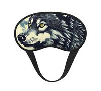 Wolf Night Moon - Máscara de dormir para adultos, opaca, cómoda máscara de ojos que bloquea la luz para viajes, yoga