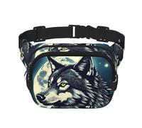 Wolf Night Moon - Riñonera unisex de moda, elegantes para entrenamientos, correr, viajar y senderismo, Black, Talla única