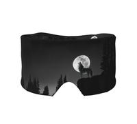 Wolf Night Moon - Sombra de ojos cómoda para dormir, orejeras para dormir, diadema cálida y diseño de doble cara. Adecuado para meditación y yoga.