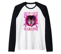 Wolf of A Warrior Breast Cancer Awareness Support Camiseta Manga Raglan
