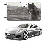 Wolf On The Grass - Parasol para parabrisas de automóvil, sedán, SUV, camión, universales, reflectantes, para ventanas delanteras, plegable, bloquea los rayos UV y mantiene el interior fresco, 51 x 2
