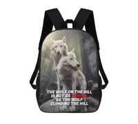 Wolf on The Hill Motivational Poster Mochilas Impresas En 3D Para Niños, Mochila Escolar, Mochila Informal Para Exteriores, Mochila Informal De Moda Para Niños, Lindas Bolsas De Viaje 17inch