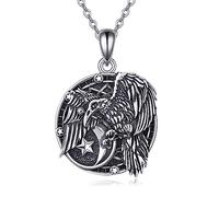 Wolf/Owl/Dragon/Horse Viking Necklace Silver Wolf Viking Necklace for Men Abalone Shell Animal Jewelry for Women Men Unisex Birthday Gift