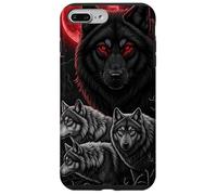 Wolf Pack Black Alpha Red Moon Dark Night Eyes Cubierta Carcasa para iPhone 7 Plus/8 Plus