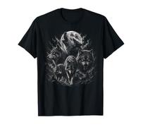 Wolf Pack Luna Bosque Árboles Vida Silvestre Naturaleza Gráfi Camiseta