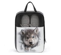 Wolf Peeking Out of A Hole - Bolsa de zapatos para viajes, uso diario, bolsa de almacenamiento antipolvo para zapatos de golf