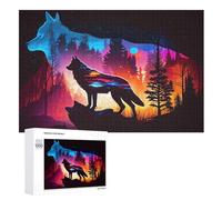 Wolf Puzzle de 1000 piezas, puzle de madera para adultos y niños, rompecabezas imposibles, juego de habilidad para toda la familia (75 x 50 cm)
