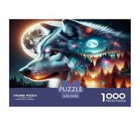 Wolf Puzzle Imposible Desafío Extremo Adultos Niños 1000 Piezas Arte Moderno Cumpleaños Regalo Brain Teaser Mindfulness Activity 70x50cm/1000pcs
