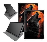 Wolf Red Full Moon - Funda para Samsung Galaxy Tab S8 Plus 2022/S7 FE 2021/S7 Plus 2020 de 12.4 pulgadas, soporte plegable giratorio de 360 grados, múltiples ángulos de visión, funda con apagado y