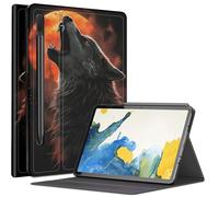 Wolf Red Full Moon - Funda para Samsung Galaxy Tab S8 Plus/Tab S7 FE de 12.4 pulgadas 2021 / Galaxy Tab S7 Plus 2020, funda con múltiples ángulos de visión con soporte para bolígrafo S y apagado y