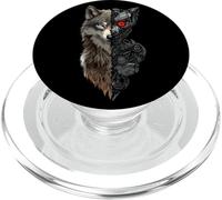 Wolf Robotic Tech Cyborg Ai Wolfs Robot Distópico PopSockets PopGrip para MagSafe