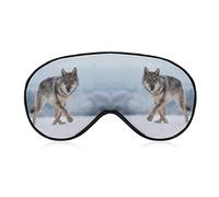 Wolf Snow - Máscara de ojos para dormir con escena de invierno para hombres, mujeres, adolescentes y niños, cubierta de sombra de ojos y venda para los ojos, bloquea la luz
