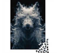 Wolf Spirit Smoke Art Rompecabezas Imposible,desafío para Adultos Juego Educativo 1000 Piezas Obra De Arte De Juego De para Adultos Y Niños 52x38cm/1000pcs