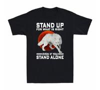 Wolf Stand Up For What Is Right Even If You Stand Alone Blood Moon T-Shirt Black 3XL