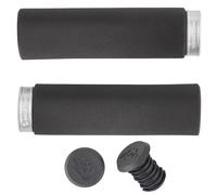 Wolf Tooth Lock-On Fat Paw Grip - Agarre Negro con Cuello Plateado Crudo