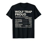 Wolf Trap, Virginia Orgulloso Información nutricional Camiseta