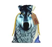 Wolf Under Moon - Bolsas de regalo con cordón, bolsas de día festivo, bolsas de golosinas, bolsas de regalo de Navidad