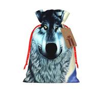 Wolf Under Moon - Bolsas de regalo con cordón con cordón, bolsas de vacaciones, bolsas de golosinas, bolsas de regalo de Navidad