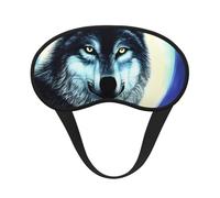 Wolf Under Moon - Máscara opaca para dormir, poliéster suave, antiluz, elegante, adecuada para hombres y mujeres, para el trabajo diario y viajes al aire libre.
