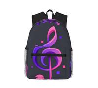 Wolf Under Moon - Mochila ligera con estampado para mujeres y hombres, bonita mochila de viaje con correas para los hombros, Notas moradas, One Size