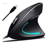 Wolf War Ratón ergonómico óptico vertical de alta precisión ajustable DPI 800, 1200, 2400, 3200, con cable