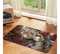 Wolf,Waterproof Pet Feeding Mat,PU Leather Placemats for Cat Dog Water Bowl,Food Mats,30x45cm