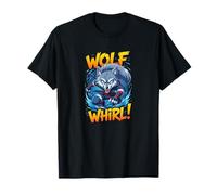 Wolf Whirl Funny Cartoon Wolf | Humour Animal Character Camiseta