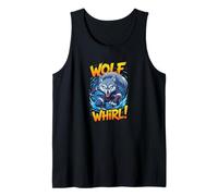 Wolf Whirl Funny Cartoon Wolf | Humour Animal Character Camiseta sin Mangas