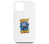 Wolf Whirl Funny Cartoon Wolf | Humour Animal Character Carcasa para iPhone 13