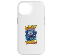 Wolf Whirl Funny Cartoon Wolf | Humour Animal Character Carcasa para iPhone 14