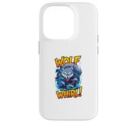 Wolf Whirl Funny Cartoon Wolf | Humour Animal Character Carcasa para iPhone 14 Pro