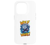 Wolf Whirl Funny Cartoon Wolf | Humour Animal Character Carcasa para iPhone 15 Pro