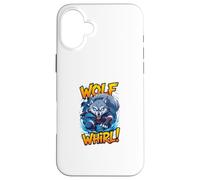 Wolf Whirl Funny Cartoon Wolf | Humour Animal Character Carcasa para iPhone 16 Plus