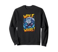 Wolf Whirl Funny Cartoon Wolf | Humour Animal Character Sudadera