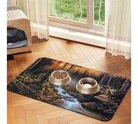 Wolf Wildlife,Waterproof Pet Feeding Mat,PU Leather Placemats for Cat Dog Water Bowl,Food Mats,40x60cm