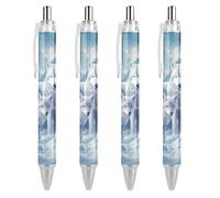 Wolf Wolves in Winter Snowy Mountains - Bolígrafos retráctiles de tinta azul de 0,5 mm, punta fina, suministros de oficina, 4 unidades, como se muestra en la imagen 3