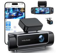WOLFANG 4K Dashcam, 610° 4 Canales Cámara de Coche con 5,8 GHz WiFi & App, 4K+1080P×3 Cámara para Coche con 3.39" IPS, Visión Nocturna, Grabación en Bucle, Sensor G, WDR, Soporta Modo Parking 24H