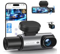 WOLFANG 4K Dashcam, Cámara de Coche con WiFi & App Control con, Cámara para Coche 2160P Dashcam con App, 3.19" IPS, Visión Nocturna, Grabación en Bucle, Sensor G, WDR, Soporta Modo Parking 24H