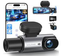 WOLFANG 4K Dashcam, Cámara de Coche con WiFi & App Control con, Cámara para Coche 2160P Dashcam con App, 3.19" IPS, Visión Nocturna, Grabación en Bucle, Sensor G, WDR, Soporta Modo Parking 24H