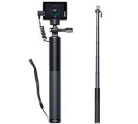 WOLFANG Action CAM Selfie Stick Carga tu cámara de acción con 2600 mAh (24-60 cm), Color Negro GB2200