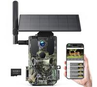 WOLFANG Cámara Celular 4G LTE de Vida Silvestre alimentada por energía Solar, batería de 7800 mAh, cámara de Rastro Celular de 2.5 K con Control de aplicación, SIM integrada, visión Nocturna sin