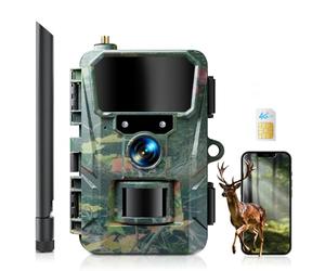 WOLFANG Cámara de Caza 4G, Cámara Fototrampeo 48MP 2K HD, Nocturna 850 NM LED IR con 0,2 s Activación, Cámara Caza Impermeable IP66 para Vida Silvestre y Monitoreo de Seguridad WT07