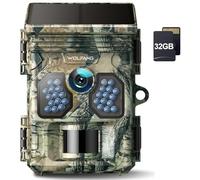 WOLFANG Cámara de Caza Solar 4K 48MP, Camara Fototrampeo con Visión Nocturna, Disparo de 0.1 s, IP66 Impermeable, Camara Caza para Monitoreo de Vida Silvestre con Tarjeta Micro SD 32GB