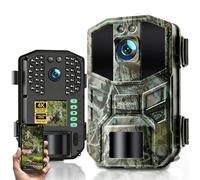 WOLFANG Cámara de Caza Wi-Fi 4K 64MP, Cámara Fototrampeo con 0.1s Velocidad de Disparo, cámara Caza con 40 LED IR de 940 NM Visión Nocturna, IP66