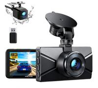WOLFANG Cámara de Coche Delantera y Trasera 2.5K QHD, Arjeta 32GB SD Incluida Dashcam de Doble Lente para Coches de 170º Gran Angular Monitor de Aparcamiento 24H con Grabación en Bucle y Sensor G