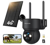 WOLFANG Cámara de Vida Silvestre, cámara de Rastro Celular 4G LTE alimentada por energía Solar con visualización de 2.5 K de Video en Vivo, inclinación de 355°, Ajuste Remoto de 90°, cámara de